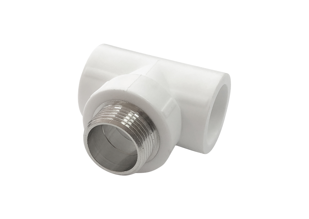 Тройник переходной с наружной резьбой 20х1/2"х20 (100/25) (Valfex) БЕЛЫЙ