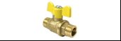 Кран шаровой N/P59 для ГАЗА 1/2" НР/НР ручка-бабочка, латунный VALFEX 11Б27фтМ (96/24)