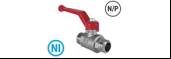 Кран шаровой N/P59 для ВОДЫ 3/4" НР/НР ручка-рычаг, латунный НИКЕЛИР VALFEX