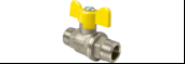 Кран шаровой N/P59 для ГАЗА 3/4" НР/НР ручка-бабочка, латунный НИКЕЛИР-Й VALFEX