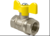 Кран шаровой N/P59 для ГАЗА 1/2" ВР/ВР ручка-бабочка, латунный НИКЕЛИР-Й VALFEX
