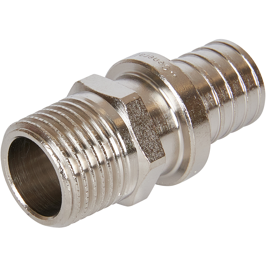 Переходник с наружной резьбой, 20х2.0x1/2" (никелированный)