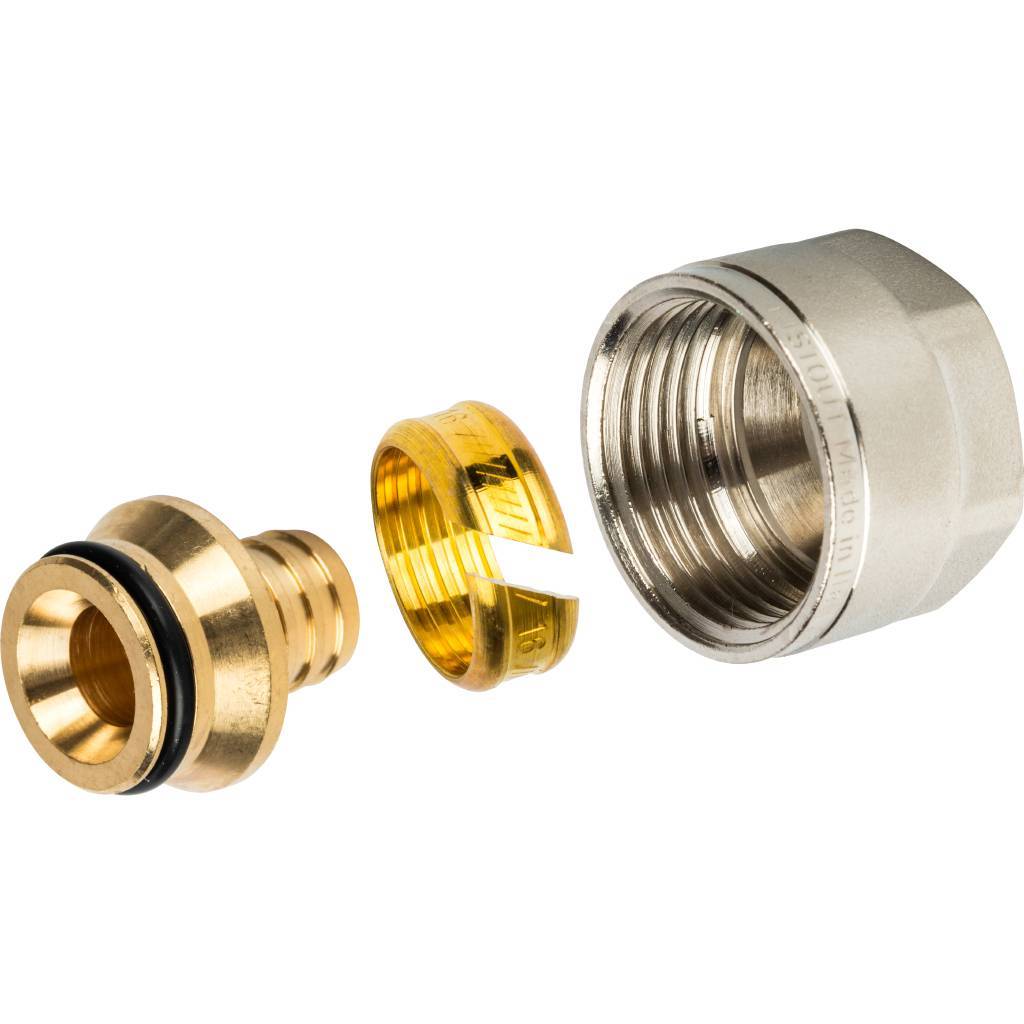 Фитинги компрессионные для труб PE-X, 16х2,0х3/4"