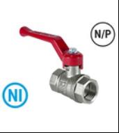 Кран шаровой N/P59 для ВОДЫ 1/2" ВР/ВР ручка-рычаг, латунный НИКЕЛИР-Й VALFEX